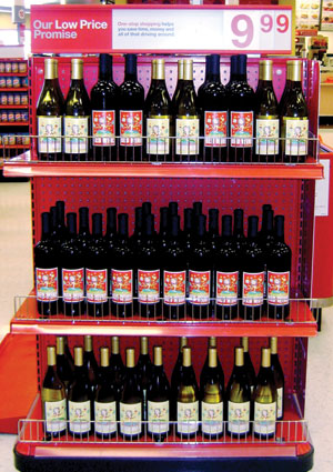 MommyJuice wine was featured prominently at the front-end in select Target stores Mother’s Day weekend.