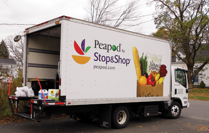 Traditionally a delivery service, Peapod is testing order pick-up at three stores.