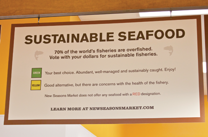 Traffic light labels help educate consumers on seafood sustainability.