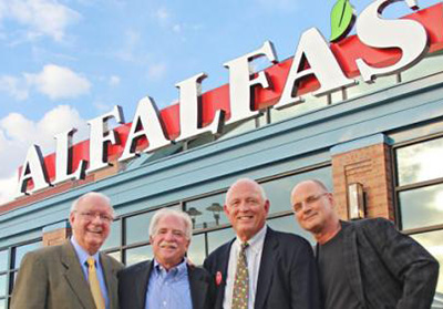 Alfalfa’s founders, pictured earlier this year (from left): Jimmy Searcy, Barney Feinblum, Mark Retzloff and Hugo van Seenus.