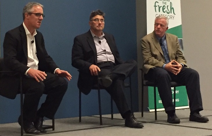 Paul Kneeland (left) and Andrew Lunt (right) along with co-panelist Steve Jarzombek of Roundy's.