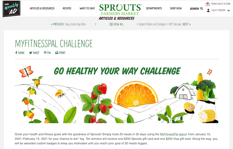 Sprouts Farmers Market-MyFitnessPal health challenge-website.png