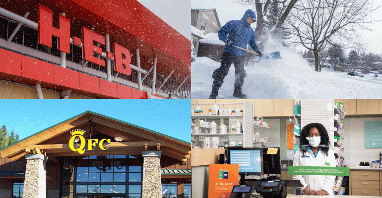 An H-E-B store, a snowstorm, a Publix pharmacist, a QFC store
