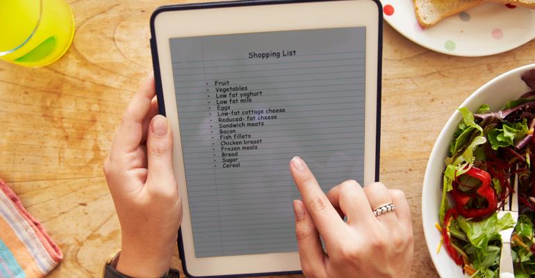 shopping list tablet