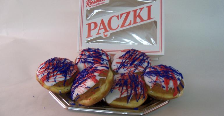 Riesbeck’s Makes Paczki in Super Bowl Team Colors