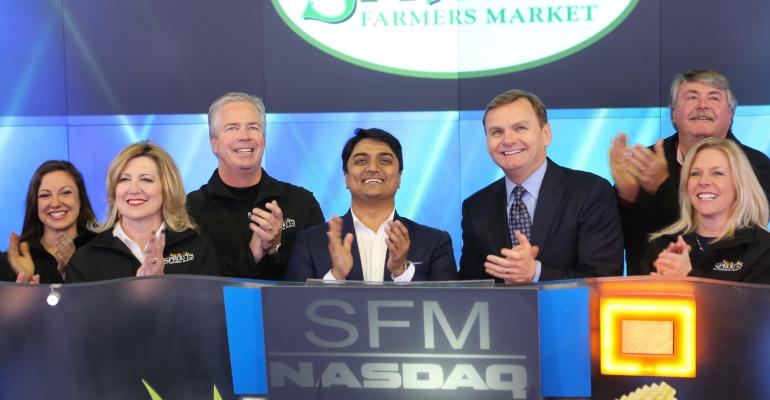 Sprouts officials rang the opening bell at the NASDAQ stock exchange Monday