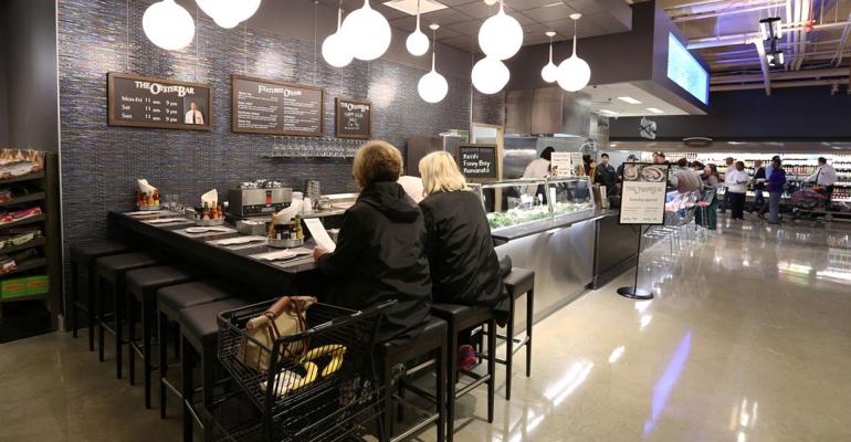 More supermarkets are adding amenities like seating such as at this oyster bar in a Mariano39s store Photo courtesy of Mariano39s