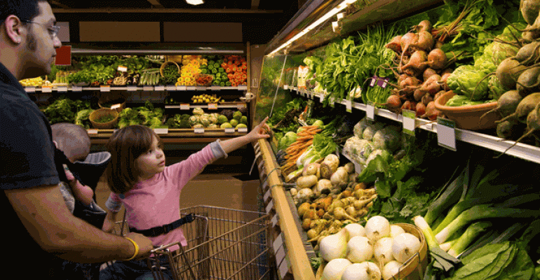 Millennial parents organic grocery shopping