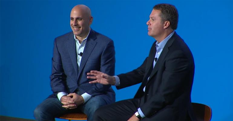 New Walmart ecommerce CEO Marc Lore and Walmart CEO Doug McMillon at the investor meeting