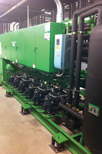 Transcritical equipment from CSC, one of three manufacturers supplying Sobeys with CO<sub>2</sub> transcritical and cascade refrigeration systems.