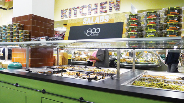 The prepared-food offerings in its smaller locations in a salad bar.