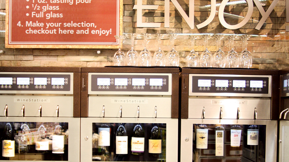 Retailers like Dierbergs are setting up stations that offer preset pours of temperature controlled wine.
