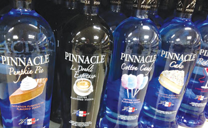 Pinnacle markets vodka in Pumpkin Pie, Cotton Candy and Cake flavors.