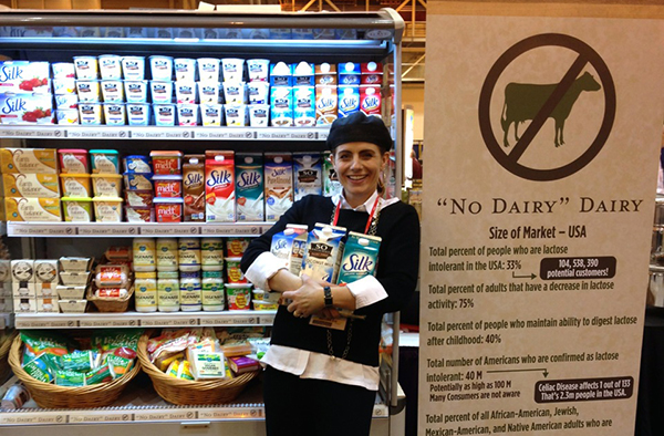 That's me! Although exhausted from the long day, I was over the moon excited to be able to eat anything in this dairy-free case at the KeHE Summer Selling Show earlier this year.