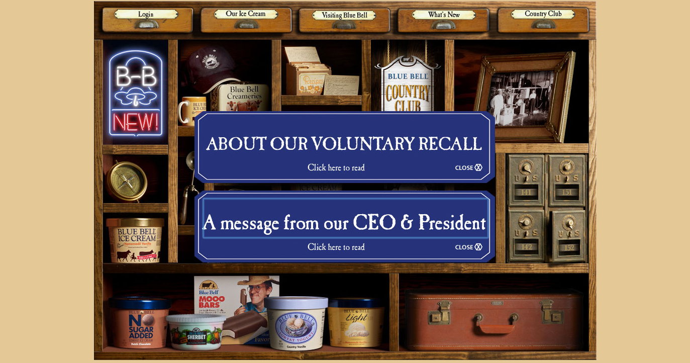 Blue Bell's website offers information about the recall