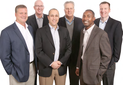 The leadership team includes, from left, Jeff Pedersen, Dan Funk, Scott Welman, Gary Koch, Patrick Reeves and Richard Kearns.